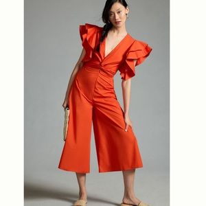 Anthropologie Orange Jumpsuit